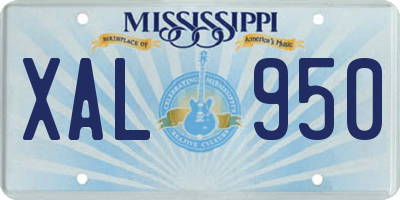 MS license plate XAL950