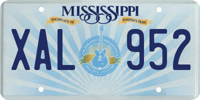 MS license plate XAL952