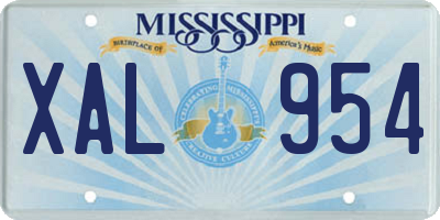 MS license plate XAL954