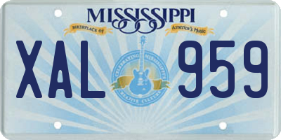 MS license plate XAL959