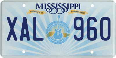 MS license plate XAL960