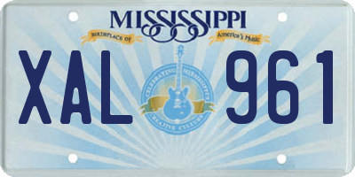 MS license plate XAL961