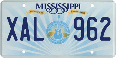 MS license plate XAL962