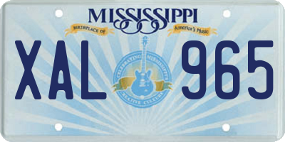 MS license plate XAL965