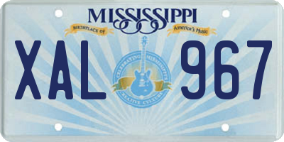 MS license plate XAL967