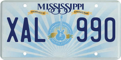 MS license plate XAL990