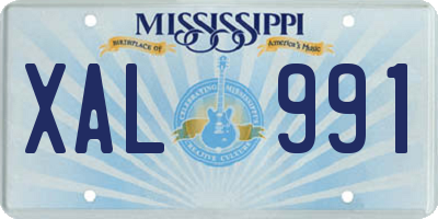 MS license plate XAL991