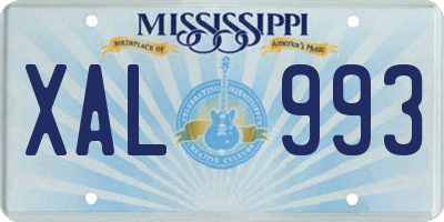 MS license plate XAL993