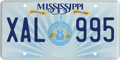 MS license plate XAL995