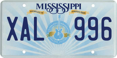 MS license plate XAL996