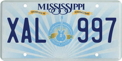 MS license plate XAL997