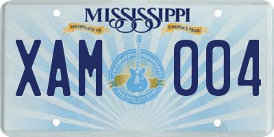 MS license plate XAM004