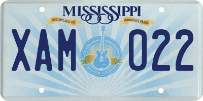 MS license plate XAM022