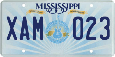 MS license plate XAM023