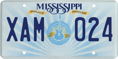 MS license plate XAM024