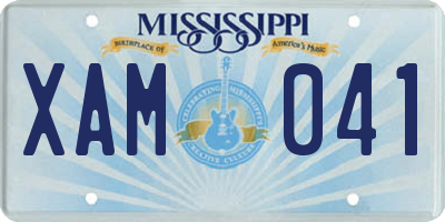 MS license plate XAM041
