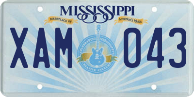 MS license plate XAM043
