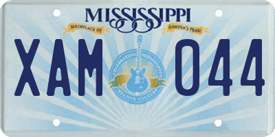 MS license plate XAM044
