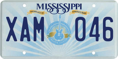 MS license plate XAM046