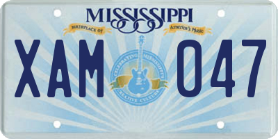 MS license plate XAM047