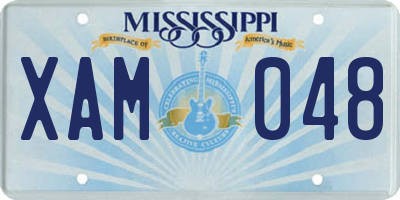 MS license plate XAM048