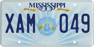 MS license plate XAM049