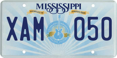 MS license plate XAM050