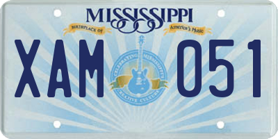 MS license plate XAM051