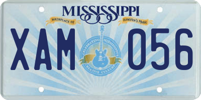 MS license plate XAM056