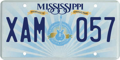 MS license plate XAM057