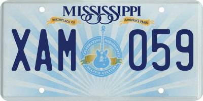 MS license plate XAM059