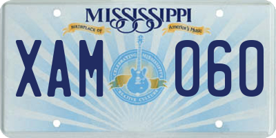 MS license plate XAM060