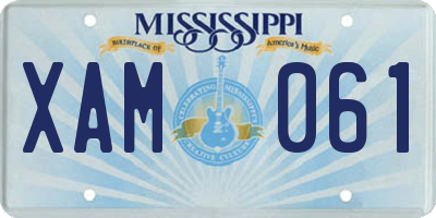 MS license plate XAM061