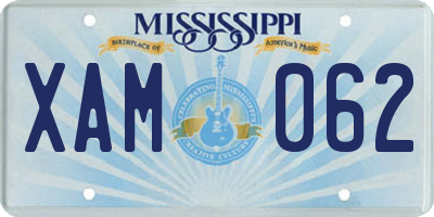 MS license plate XAM062