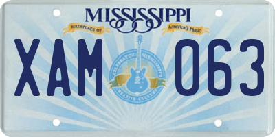 MS license plate XAM063