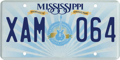 MS license plate XAM064