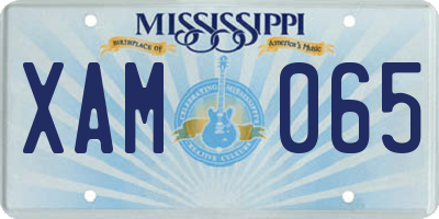 MS license plate XAM065
