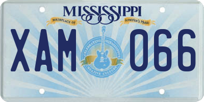 MS license plate XAM066