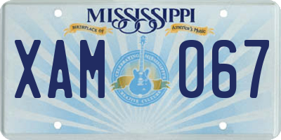 MS license plate XAM067