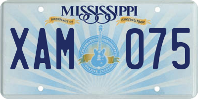 MS license plate XAM075