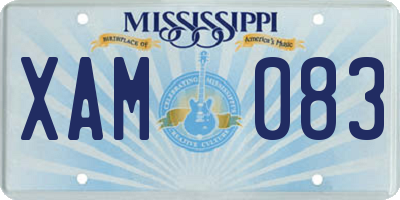 MS license plate XAM083