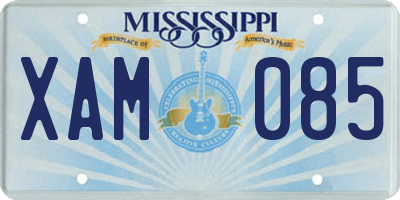MS license plate XAM085