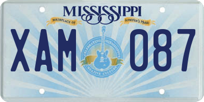 MS license plate XAM087