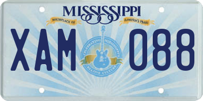 MS license plate XAM088