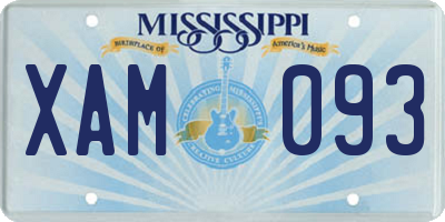 MS license plate XAM093