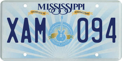 MS license plate XAM094