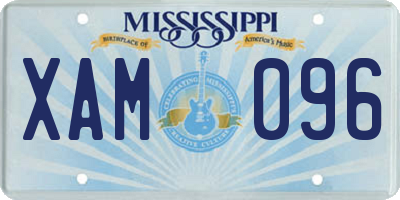 MS license plate XAM096
