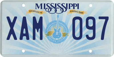 MS license plate XAM097