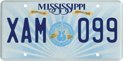 MS license plate XAM099