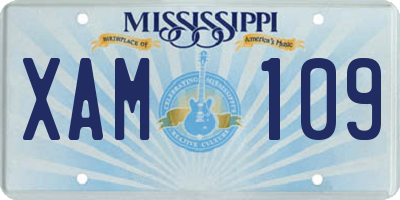 MS license plate XAM109